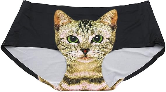 Amazon Co Jp Mr Pro レディース 無縫製 可愛い 3d猫パンツ ヒップハングショーツ フルバック スタンダード ノーライン 女性のセクシーなヒップスターセイフティキャット見えない下着 1世代 ブラック 服 ファッション小物