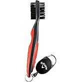 Callaway Premium Golf Club Brush for Golf Clubs and Golf Shoes with Retractable Cord