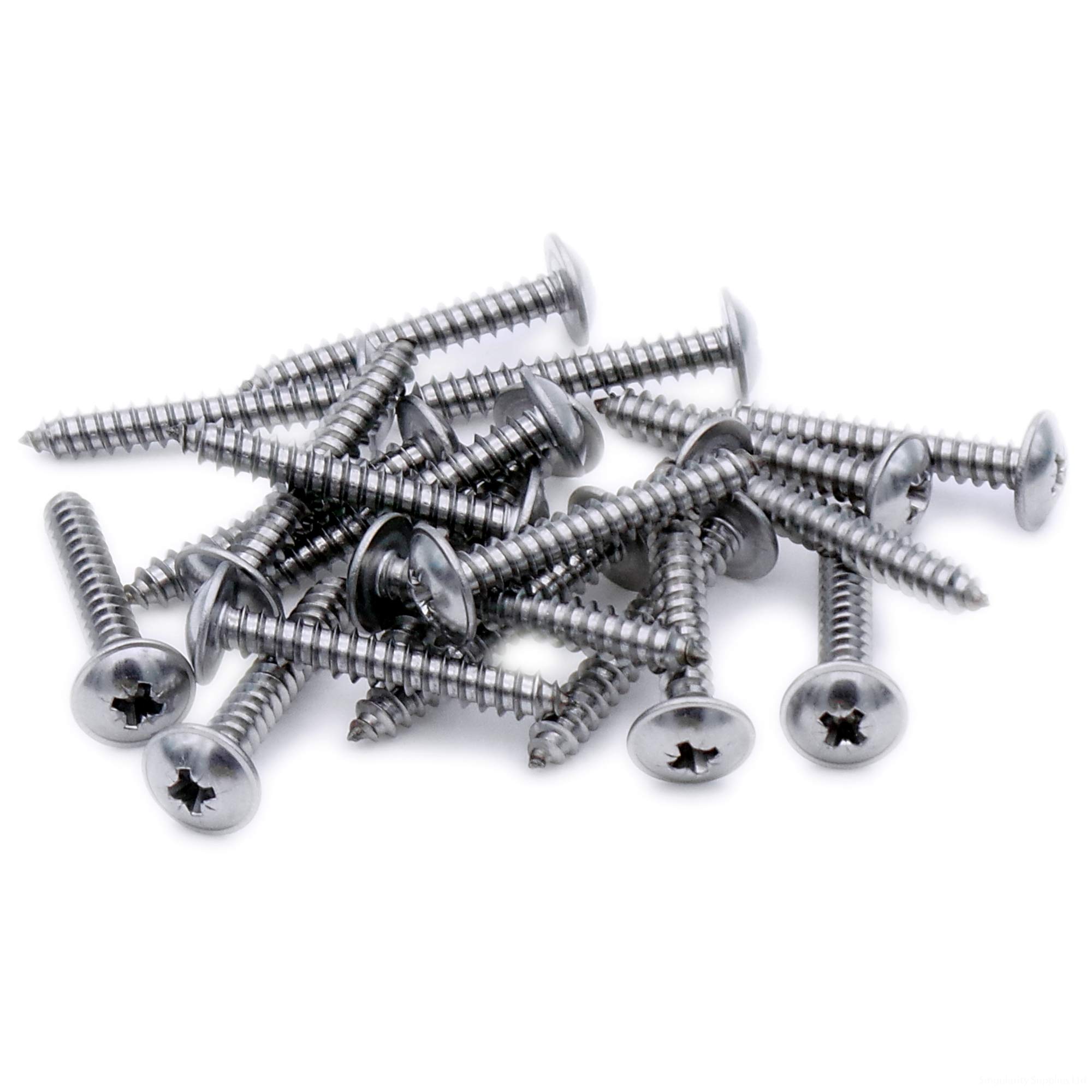 No.4 x 0.5 (2.9mm x 13mm) Pozi Flanged Self-Tapping Screw - Stainless Steel (A2) (Pack of 20)