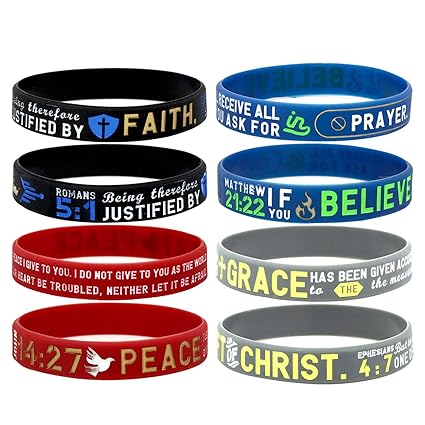 Drtu Pulseras De Silicona Con Versículo De La Biblia Drtu Pulseras De Silicona Con Versículo De La Biblia