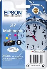 Epson T270540 3 Pack Alarm Clocks Ink Cartridge Yellow Magenta Cyan for view 1