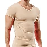 DTODWW Men's Undershirts Soft V Neck Short Sleeves T-Shirts Classic Tees for Men Slim Fit Sweat Shirts Solid Color Tops