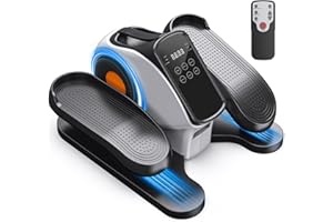 HitGo Under Desk Elliptical for Seniors, 2-in-1 Electric Leg Exerciser with Remote, 10 Resistance Levels & 10 Speeds, 3 Auto Modes, Quiet & Fully Assembled, Non-Slip Pedals