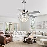 Morpholife 52” Crystal Ceiling Fan with Lights
