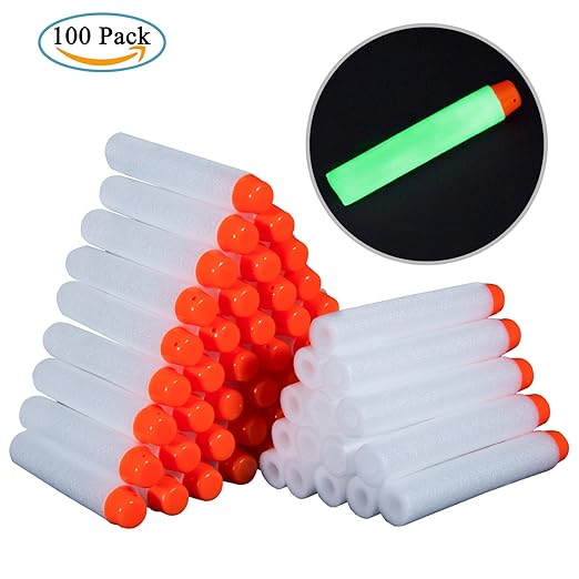 Meersee Darts Pfeile für Nerf, 100 Stück Pfeile Weiß Schaumstoff Darts für Nerf N-Strike Elite Serie Blasters Toy Gun