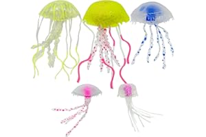 ZWETKE Fantasy Jellyfish for Jellyfish Lamps – Premium Set of 5 Multi Size & Color Fun Glowing Silicone Jellyfish for Any Brand Jellyfish Lava Lights