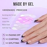 BTArtbox Stick On Nails French Tip Short 32 Pcs 16 Sizes Black view 4