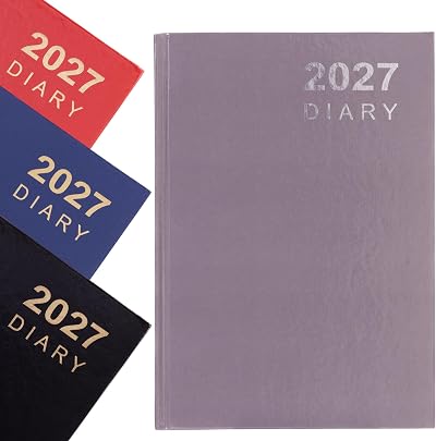 evelay 2027 Diary A5 Week to View Hardback with Ribbon Slate