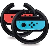 Steering Wheel Controller for Nintendo Switch (2 Pack) by TalkWorks | Racing Games Accessories Joy Con Controller Grip for Ma