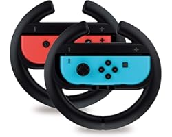 Steering Wheel Controller for Nintendo Switch (2 Pack) by TalkWorks | Racing Games Accessories Joy Con Controller Grip for Ma