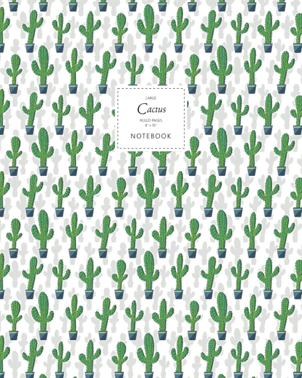 Cactus Notebook - Ruled Pages - 8x10 - Premium (Saguaro White)