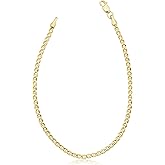 Solid 14k Yellow Gold Filled Mariner Link Ankle Bracelet (2.55 mm, 10 inch)