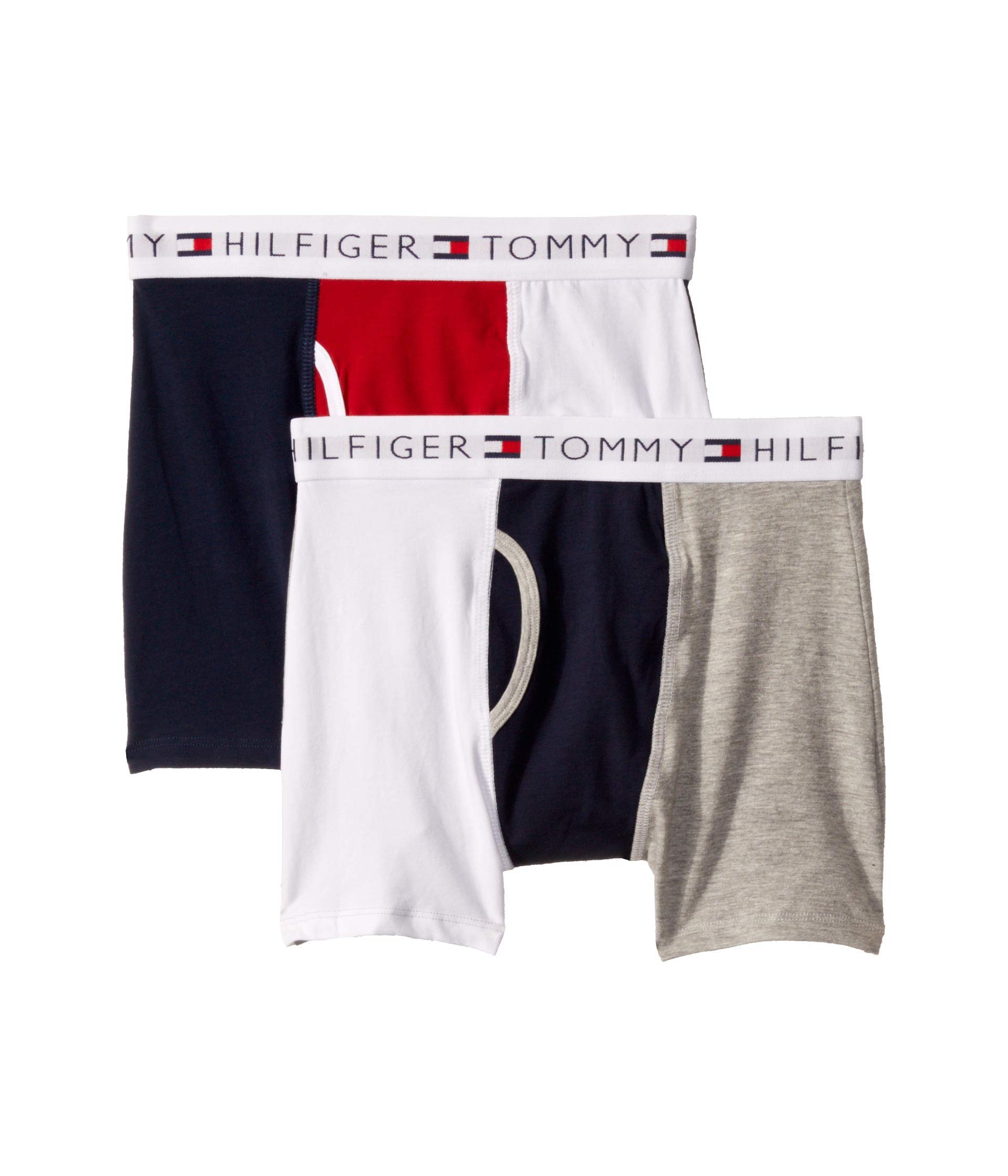 Photo 1 of Tommy Hilfiger Boys' Boxer Brief Underwear (2-Pack), Grey Heather/Navy Colorblock, 8-10