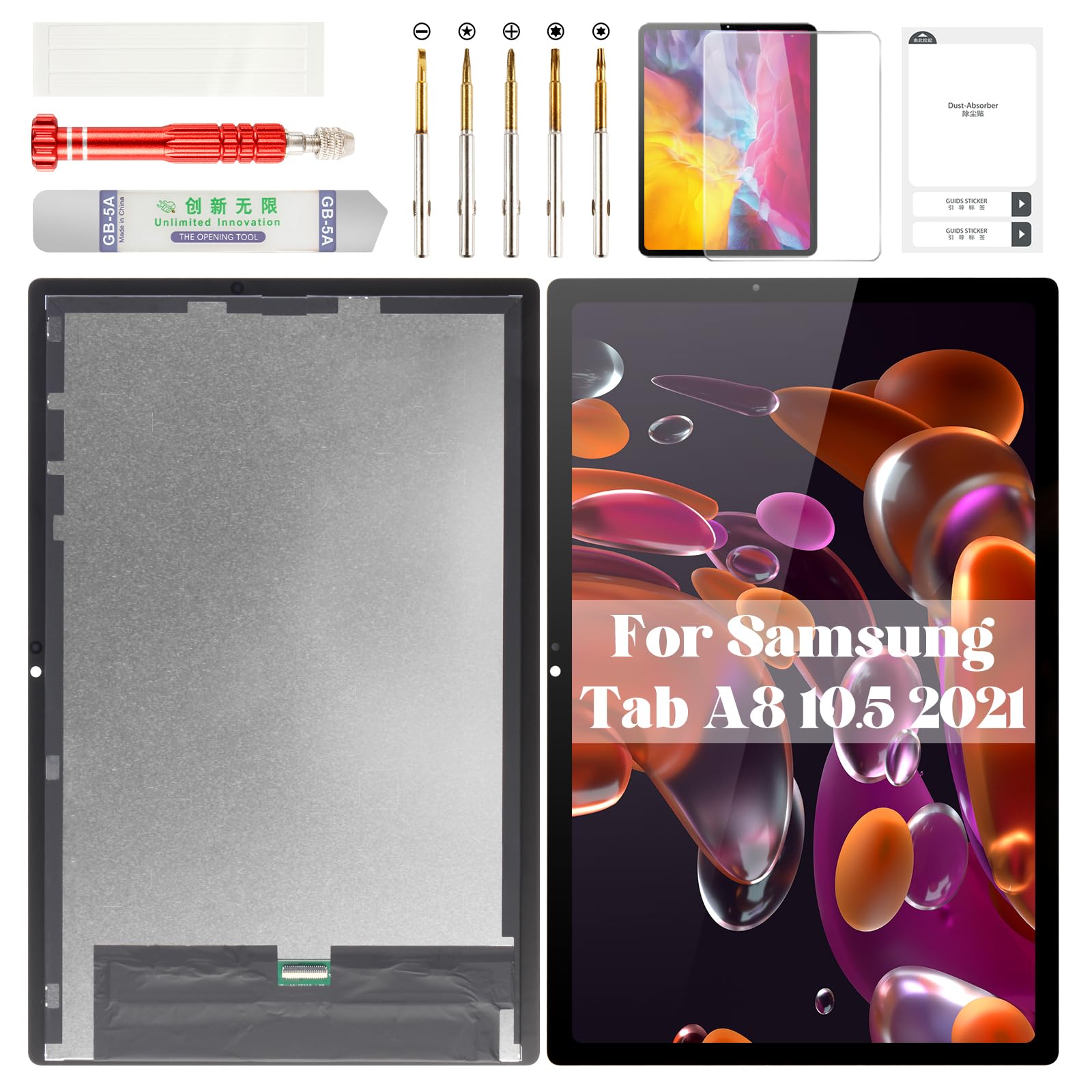 Photo 1 of for Samsung Tab A8 Screen Replacement for Samsung Galaxy Tab A8 10.5 Digitizer Touch Screen 2021 for Samsung SM-X200 LCD Display Repair Kits SM-X205 Black 10.5"