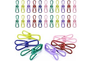 TECBEAUTY 30pcs Chip Clips, 2.2 inch Bag Clips, Small Metal Clothes Pins, Colored