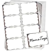 Silver Foil Sticky Name Tags, 3.5" x 2.25" Adhesive Foil Name Tag Stickers Gift Label Stickers for Class Union, Conference, Family Gatherings, 200PC (Silver)