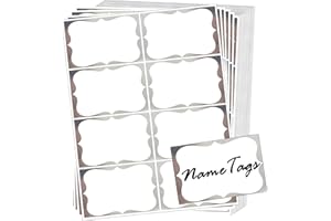 SALEMAR Silver Foil Sticky Name Tags, 3.5" x 2.25" Adhesive Foil Name Tag Stickers Gift Label Stickers for Class Union, Conference, Family Gatherings, 200PC (Silver)