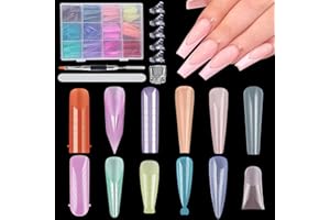 Furtherpretty 288pcs Polygel Nail Forms Kit, 12 Sizes Reusable Dual Forms For Builder Gel Coffin Ballerina Duck Nail Extension Molds with Tools for Home Manicure, Professional Nail Salon Supplies