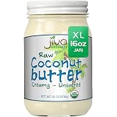 Jiva Organics RAW Organic Coconut Butter 16 Ounce Jar - Creamy, Unsalted