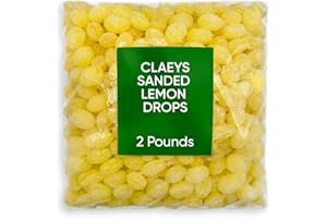 CHAIN & JO SWEETS Claeys Sanded Lemon Drops Candy - Bulk Candy Lemon Drops Hard Candy - 2 Pounds - Christmas Candy – Ideal for Holidays, Sour Candy Lovers – Lemon Flavor