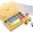 HIMI Gouache Paints Set, 18 Colors, 30g, jelly gouache paint set, Non Toxic Paint for Canvas and Paper, Art Supplies for Professionals, and More (Yellow Case)