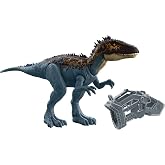 Mattel Jurassic World Mega Destroyers Dinosaur Action Figure, Carcharodontosaurus Blue Dino Toy with Attack Motion &amp; Breakaway Accessory