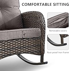 HUMMUH 6-Piece Outdoor Patio Furniture PE Wicker