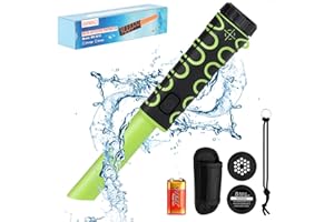 OMMO Metal Detector Pinpointer, IP68 Fully Waterproof Metal Detector for Adults & Kids Up to 50FT Underwater, 3 Modes Handheld Pinpointer Metal Detector with Battery & Holster for Treasure Hunting