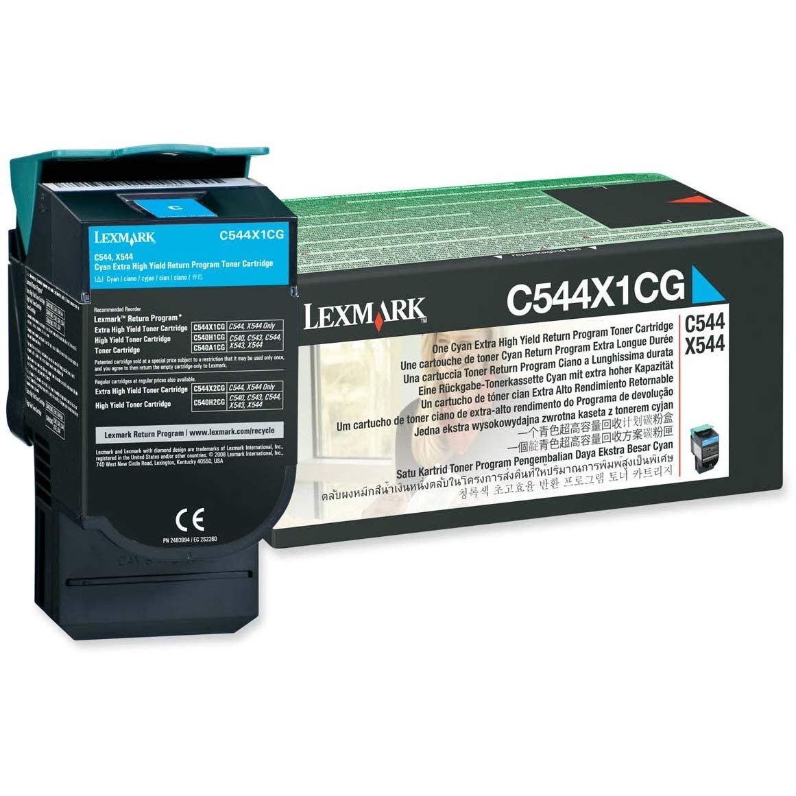 Lexmark C544, X544 Cyan Extra High Yield Return Program Toner Cartridge C544, X544 Cyan Extra High Yield Return Program Toner Cartridge, Laser toner, 30000 pages, Cyan, 1 pc(s)