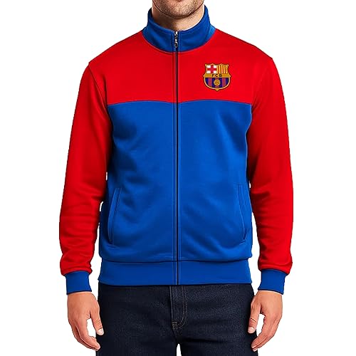 Icon Sports Officially Licensed FC Barcelona Soccer Track Jacket - Unisex Adult - FCB53TJ Blue XL
