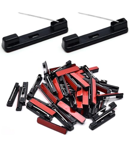 PATIKIL 10-Piece Adhesive Safety Pins - 36mm Self-Stick Bar Badge Pins For Name Tags, Clothes, Crafts (Black) - View #9