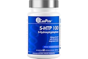 CanPrev 5-HTP 100, 60 V-Caps 20-Day Supply - 5-Hydroxytryptophan with Co-Factors Magnesium and B6-5HTP Supplement for Sleep &