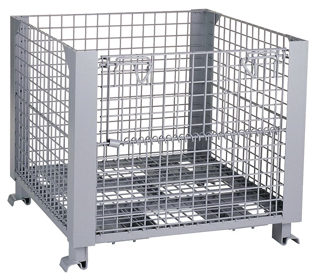 Bulk Wire Mesh Container, 4000 lb, Steel Industrial