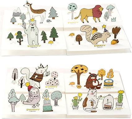 Amazon Minnilove 動物キャラクターの立体カード 見舞いカード 誕生日カード ギフトカード ホリデーカード メッセージカード クリスマスカード 感謝祭 感謝状 紙製 封筒付き 1セット8種類入り グリーティングカード 文房具 オフィス用品