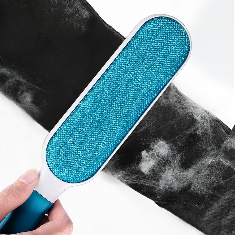 Fur Remover Lint Remover Pet Hair Remover with Self-Cleaning Base Double-Sided Dog Hair Remover & Cat Hair Remover for Clothes & Furniture