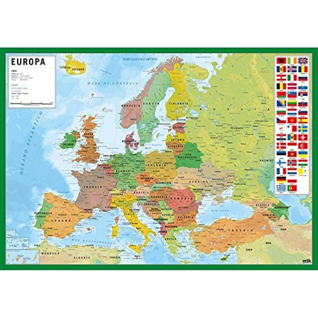 Grupo Erik Europe Map Desk Mat in Spanish | 13.5 x 19.5 inches - 34.5 x 49.5 cm Pad Desk Protector Mat | Cute Stationery, Back to School Supplies — image 1