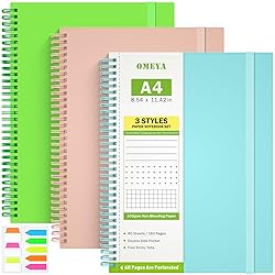 Spiral Notebook 8.5" x 11", 3 Styles Paper Set, 3