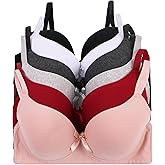 Viola's Secret 6 Pack of Color Print T-Shirt Bras B Cup C Cup and D Cup
