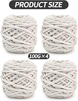 TSLBW Knitting Wool Yarn 4 x 100g Multicolor Soft Chunky Chenille view 2