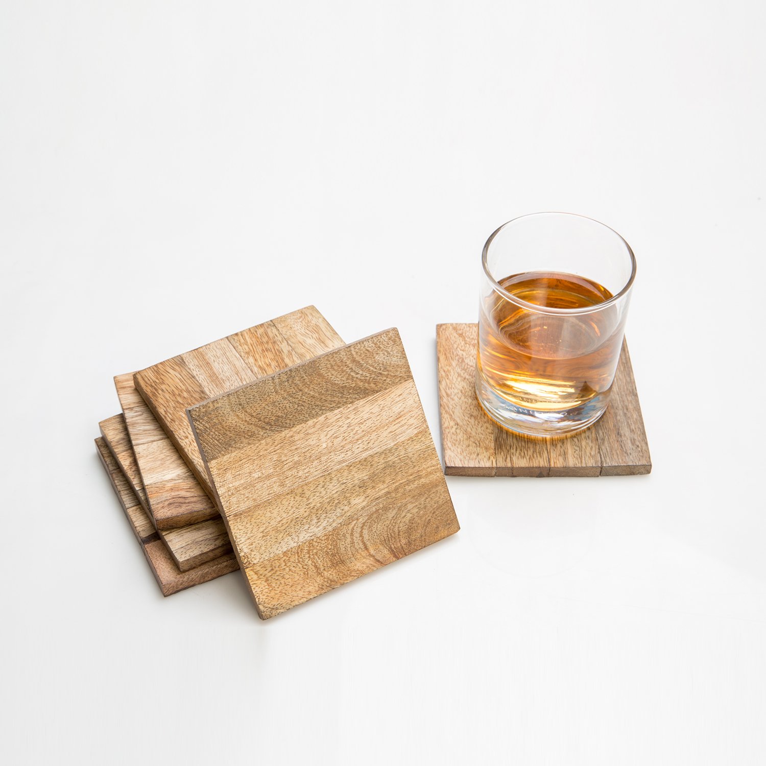 Rusticity® Cool Wood Coaster Set of 6 Square Design Handmade