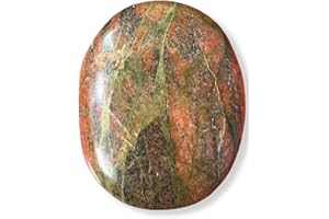 ZAIN GEMS LLC Gemstone Unakite Carved Palm Stone/Pocket Palm Stone/Reiki Healing & Crystal Grid for Natural Body Chakra Balancing