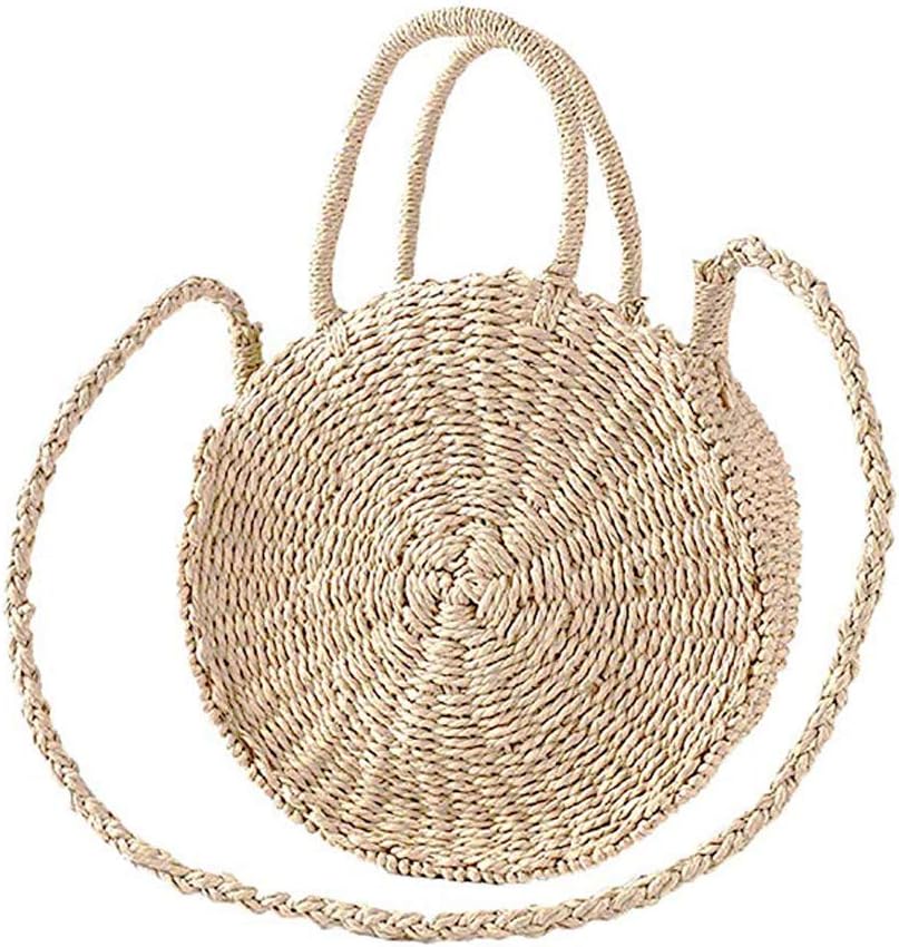 Zongsi Mini Handmade Round Straw Beach Bag Shoulder bag for women
