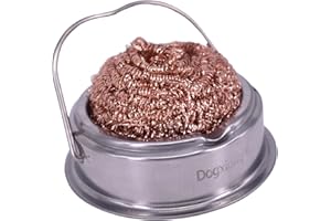 DOGXIONG Silver 2In1 Stand Set Holder Stainless Steel Welding Soldering Solder Iron Tip Cleaner Cleaning Steel Brass Wire