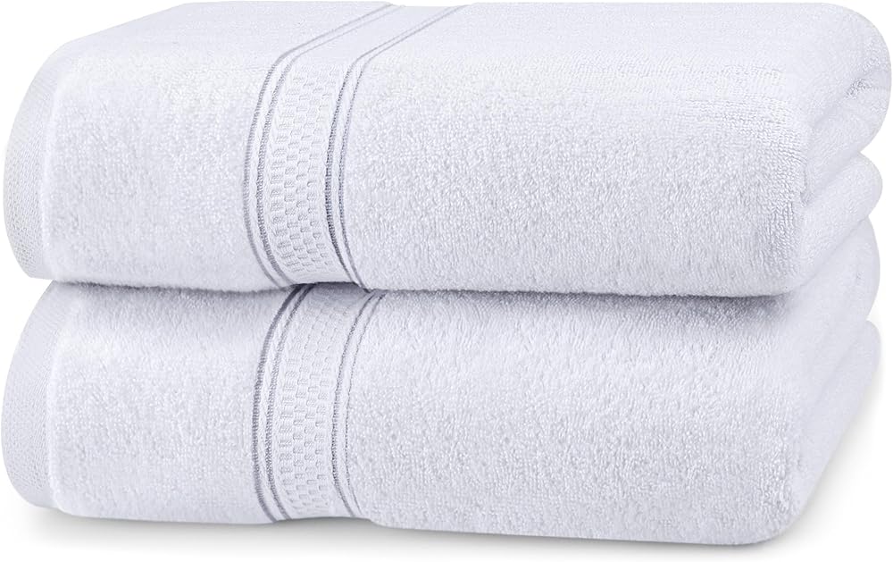 Utopia Towels - Bath Towels (Pack of 2, 27" x 54") 100% Ringspun Cotton Bath Towels, Soft and Quick Dry, for Daily Use (White