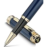 MCNTEIK 317 Rollerball - Stunning Luxury Blue Lacquer Pen with 24K Gold Finish, Schmidt Black Ink Refill, Fancy Gift Set for Men & Women, Professional, Graduation Executive Office, Nice Classic Pens