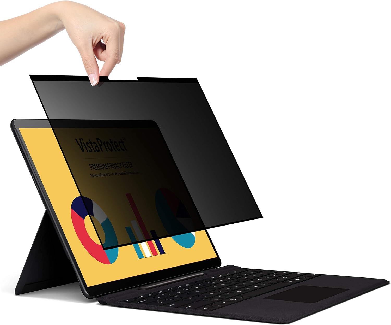 VistaProtect - Premium Privacy Filter & Anti Blue Light Screen Protector for Microsoft Surface X & Surface Pro 8 & Pro 9 (13" inches)