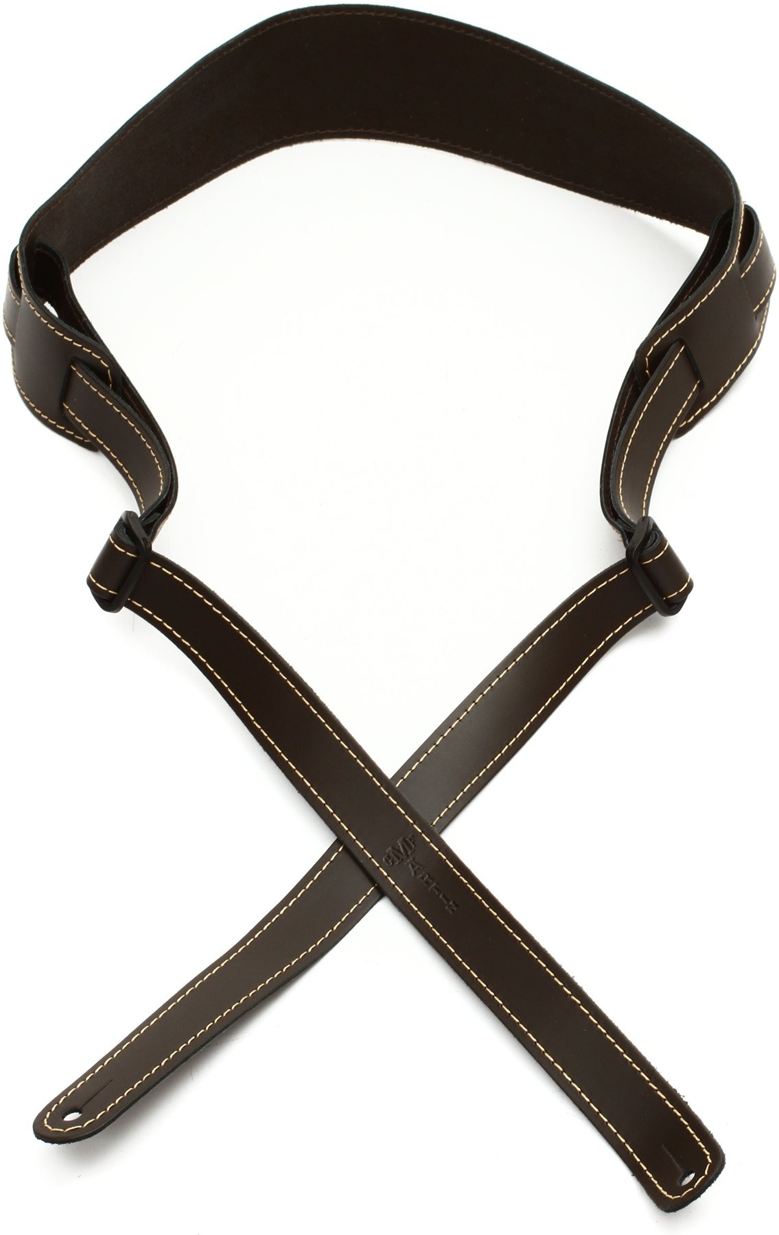 Martin 18A0048 Slim Leather 2.5" Wide Brown Guitar Strap with Stitching