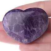 MAIBAOTA 45 mm Amethyst Crystal Natural Heart Stone Crystal Gifts | Love Reiki Polished Gemstones Meditation Crystal Gifts for Chirstmas Valentines Mothers Day Spiritual Gifts for Women Sister