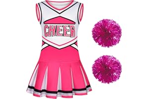 Doxrmuru Girls Cheerleader Costume Cheerleading Outfit for Halloween Party Birthday Gift