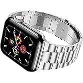 iiteeology Compatible with Apple Watch Band Series 11/10/9/8/7 46mm/42mm/45mm/41mm, Ultra 3/2 49mm, Series 6/5/4 SE 3 44mm/40mm, Series 3/2/1 42mm/38mm, Stainless Steel Metal Link Band for iWatch